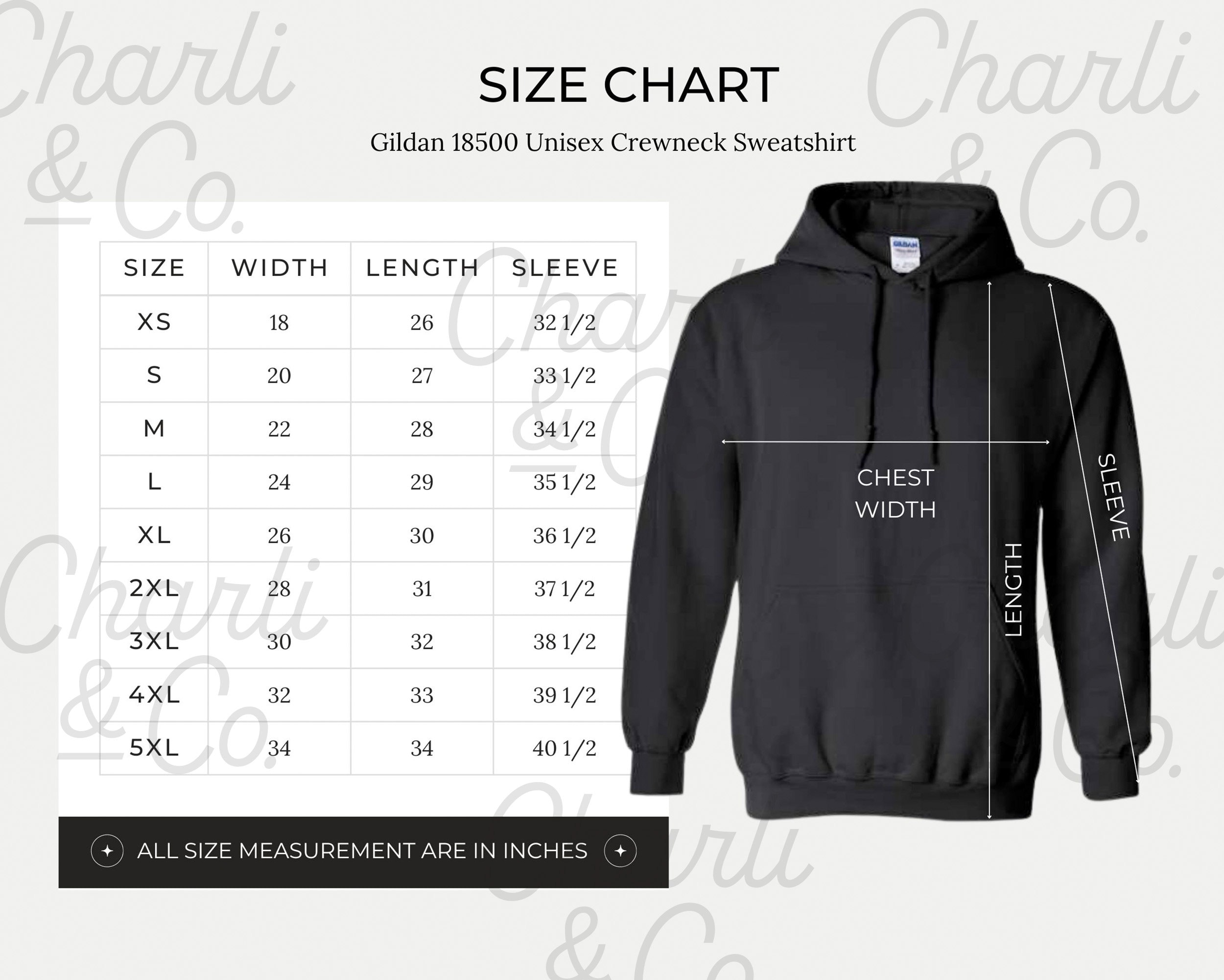 Gildan G500 Color Chart, Editable Gildan 18500 Color Chart, Gildan