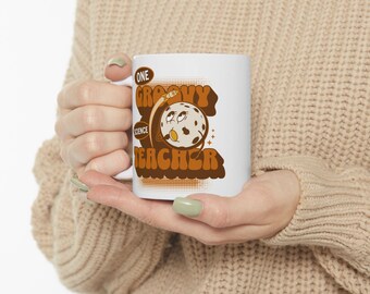 Ceramic Mug, One Groovy Science Teacher, Teacher Gift, Science Lover, School Mug, 11oz Mug