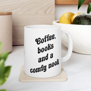 Cute Reader Coffee Mug, Coffee and Books Saying, Bookworm Gift, Reader Coffee Cup, Reading Enthusiast Gift, Book Lover Present