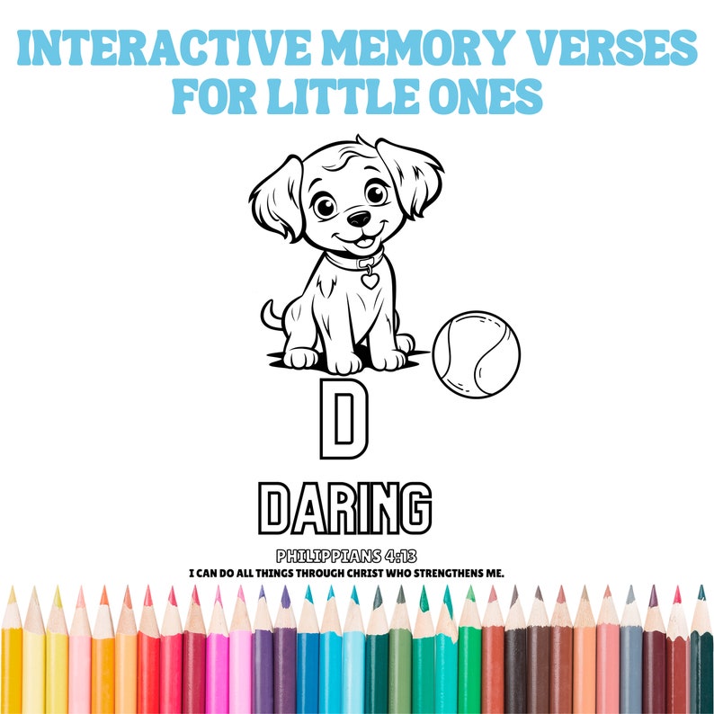 Memory Verse Coloring Book Biblical Affirmations Coloring Book for Kids ...