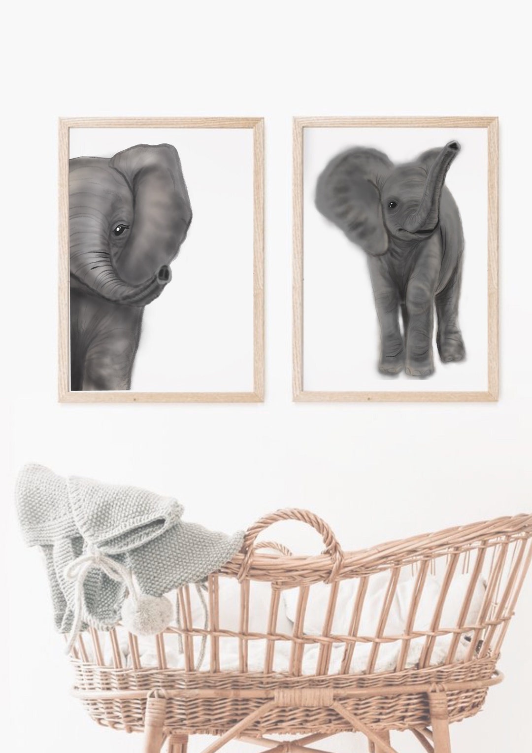 PRINTABLE Baby Elephant Prints Nursery Wall Art Decor Safari Nursery