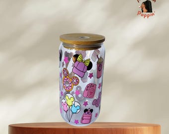 Disney Snacks Glass Can Cup, Iced Coffee, 16oz