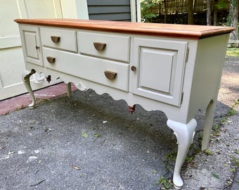 SOLD Message before buying for shipping - Vintage Ethan Allen Sideboard Hutch Server Buffet Table Dining Room Furniture