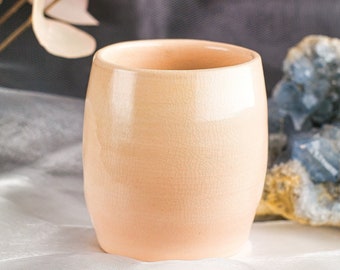 Ręcznie robiony kubek ceramiczny z kamionki | beżowy | 300ml | Ręcznie toczone | Kubek kawy | kubek do herbaty | Ręcznie robione | Kubek ceramiczny | Filiżanka herbaty