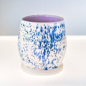 Handmade stoneware ceramic cup | Beige-white-blue | 190 ml | Hand-thrown | Coffee mug | Tea mug | Handmade | Ceramic Cup | Tea Cup