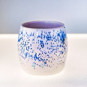 Handmade stoneware ceramic cup | Beige-white-blue | 180 ml | Hand-thrown | Coffee mug | Tea mug | Handmade | Ceramic Cup | Tea Cup