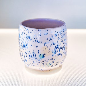 Handmade stoneware ceramic cup | Beige-white-blue | 170 ml | Hand-thrown | Coffee mug | Tea mug | Handmade | Ceramic Cup | Tea Cup