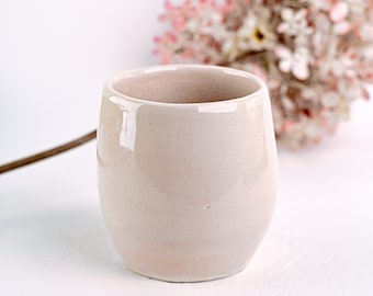 Handmade Stoneware Ceramic Mug | Beige | 200ml | hand turned | coffee mug | tea mug | Handmade | ceramic cup | tea cup