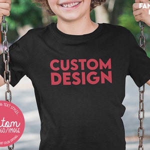 Custom Bella Canvas Youth T-Shirt, Customizable Youth Tee, Personalized Shirt For Kids, Custom Kids T Shirts, Custom Shirts for Children