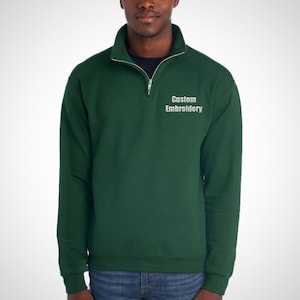 Custom Quarter Zip Sweatshirt, Customized Unisex Quarter Zip, Personalized Embroidered Pullover, Custom Name Half Zip Custom Logo Sweatshirt