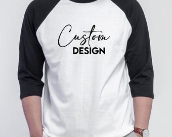 Gildan Raglan 3/4 Sleeve T-Shirt, Gildan 5700 3/4 Sleeve T-Shirt, Personalized Unisex Raglan Shirt, Custom Raglan Shirt, Custom Design