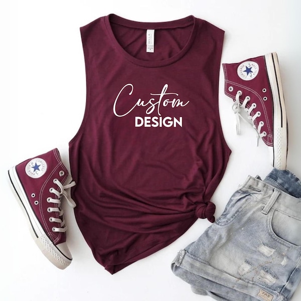 Débardeur musculaire personnalisé pour femme, Débardeur d'entraînement personnalisé, Débardeur d'entraînement personnalisé, Débardeur pour femme, Débardeur en jersey musculaire Bella Canvas pour femme