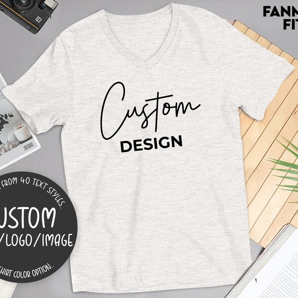 Custom Bella Canvas V-neck, Customizable V-Neck, Custom Shirt, Personalized Shirt, Custom V-Neck Shirts, Custom Logo, Custom Vneck, V-Neck