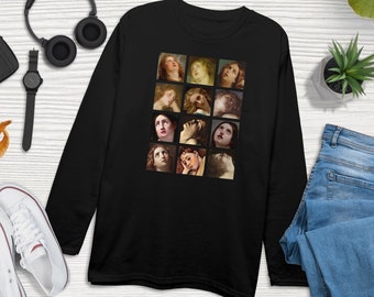 Roll Eyes Painting Collage Long Sleeved Shirt