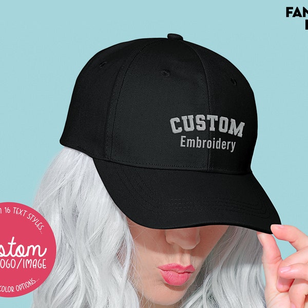 Custom Embroidered Snapback Hat, Personalized Baseball Cap, Your own text custom cap, Small business Merch, Personalized Logo Snap Back Cap