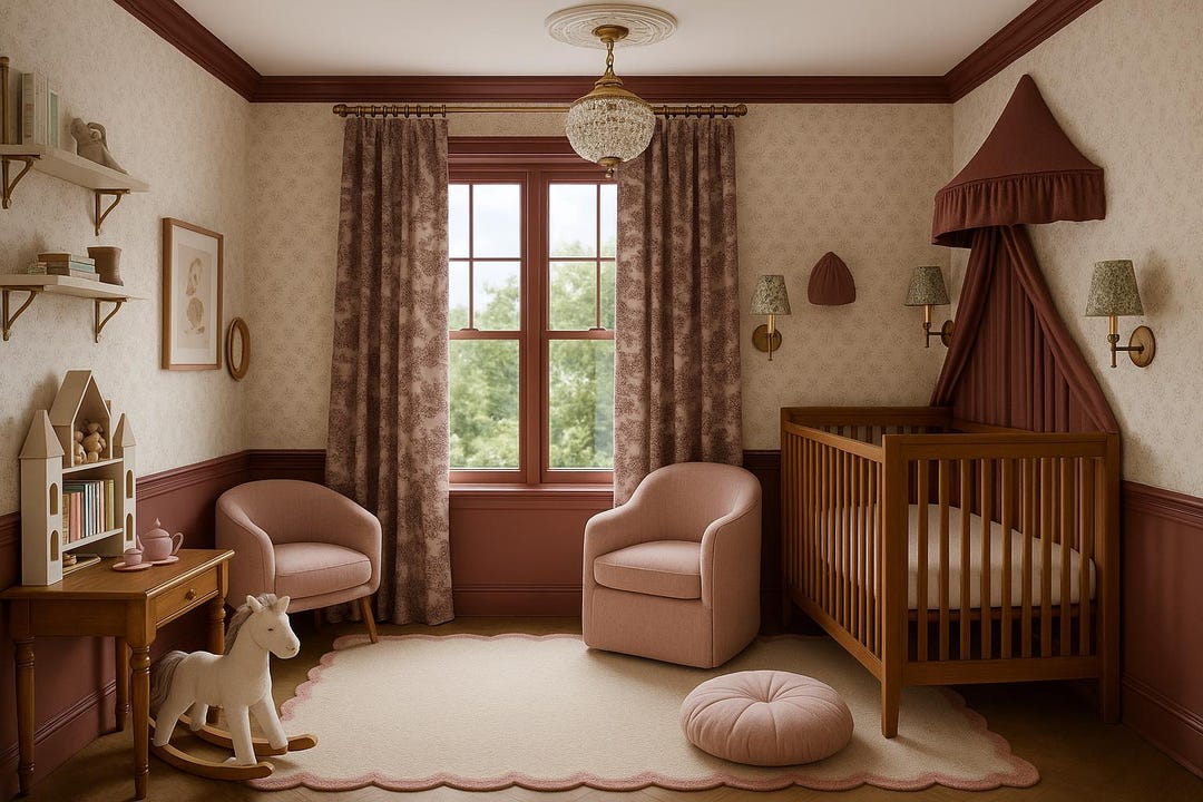 A Modern Princess Nursery Design With Mood Board, Room Mockups, and ...