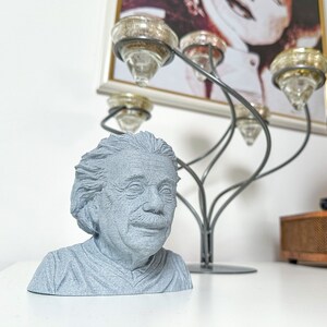 Einstein lives: Albert Einstein bust - the master of relativity for your bookshelf - physics math nerd stuff STEM