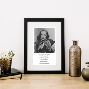 Gorgeous Marlene Dietrich Quote Digital Print