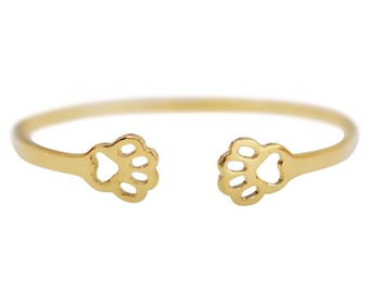 The Pawfect Cat Paw Cuff Bracelet | Adjustable Cat Lover Jewelry | Gold, Rose, or Silver Plated Bronze