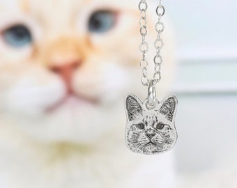 Haustier Porträts Personalisierte Halskette - Ihr Haustier an einer Halskette! Katze, Hund, Pferd, Ziege, jedes Haustier - Einzigartiges Geschenk der Tierliebhaber