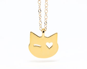 The Poppy One- Eyed Pirate Cat Necklace for the Cat Lover - Jewelry