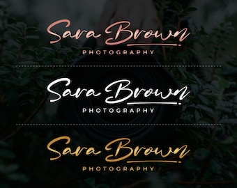 Photography Logo and Watermark, Custom Photography Logo, Handwritten Signature Logo, Photographer Logo, Script Logo, Gold Logo, Rose Gold