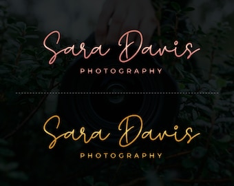 Photography Logo and Watermark, Custom Photography Logo, Handwritten Signature Logo, Photographer Logo, Script Logo, Gold Logo, Rose Gold