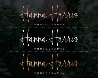 Photography Logo and Watermark, Custom Photography Logo, Handwritten Signature Logo, Photographer Logo, Script Logo, Gold Logo, Rose Gold