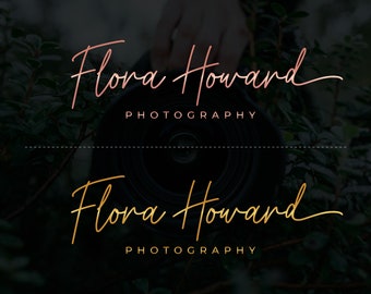 Photography Logo and Watermark, Custom Photography Logo, Handwritten Signature Logo, Photographer Logo, Script Logo, Gold Logo, Rose Gold