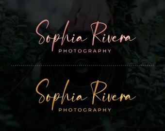 Photography Logo and Watermark, Custom Photography Logo, Handwritten Signature Logo, Photographer Logo, Script Logo, Gold Logo, Rose Gold