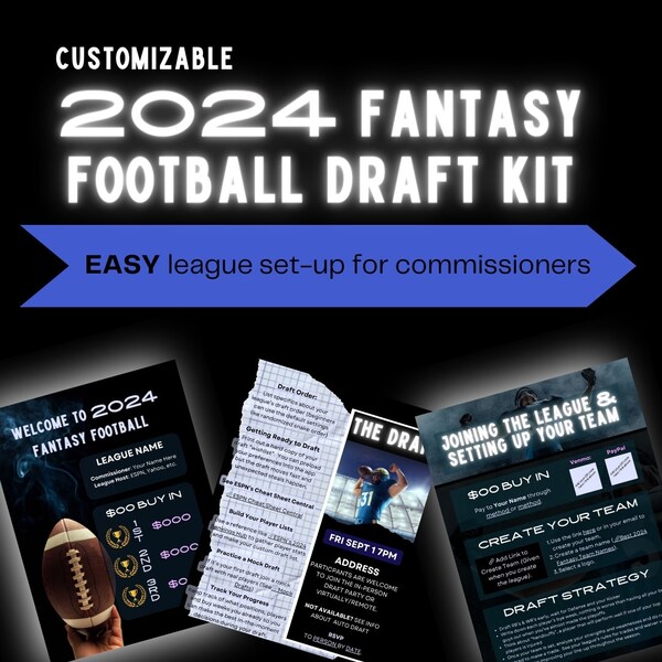 2024 Fantasy Football Draft Kit Etsy