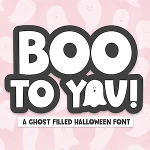 Boo To You Schriftart - Halloween Schriftart, Cricut Schriftart, Geist Schriftart, Doodle Schriftart, niedliche gruselige Schriftart, Schriftarten für Cricut, Procreate Schriftarten, Lehrer Schriftarten,