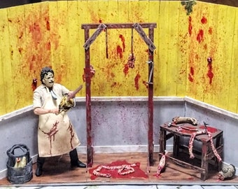 Leatherface Texas Chainsaw Massacre Diorama 1:12 Scale Handmade Custom DIY OOAK Collectible Horror Movie Scene Memorabilia Gory Bloody Displ