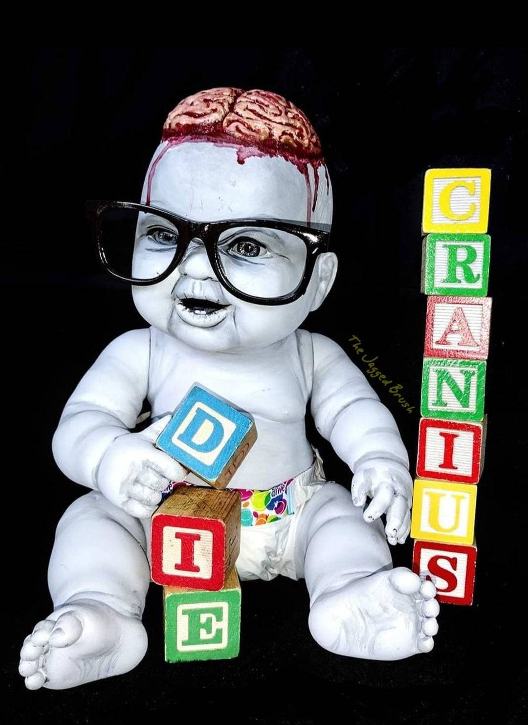 Decay Care Zombie Baby Cranius Handmade OOAK Original Diy Smart Doll  Halloween Prop Bloody Gory Funny Reborn Alternative Creepy Scary Cute 