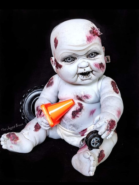 Decay Care Zombie Baby Derby Handmade DIY OOAK Halloween Funny