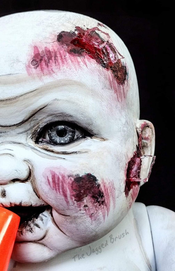 Decay Care Zombie Baby Derby Handmade DIY OOAK Halloween Funny