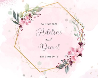 Wedding SAVE THE DATE, Editable Blue iPhone Evite, Digital Template, Mobile Invite, Instant Download smartphone