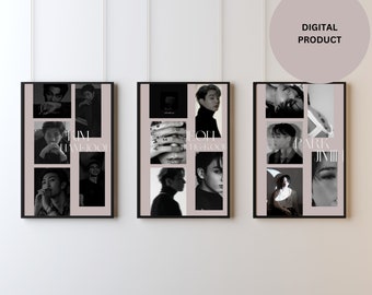 BTS Minimalistic B&W Inspired Art Prints Poster/ DIGITAL ART/Format (A5,A4,A3)