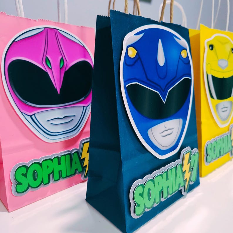 Personalized Power Rangers Party Favor Bags: Custom Name & Age - Etsy