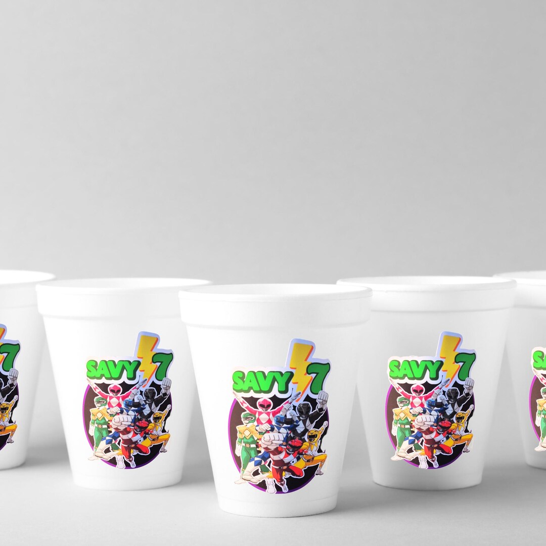 Power Rangers Birthday Cups: Custom Personalized Party Favors - Etsy