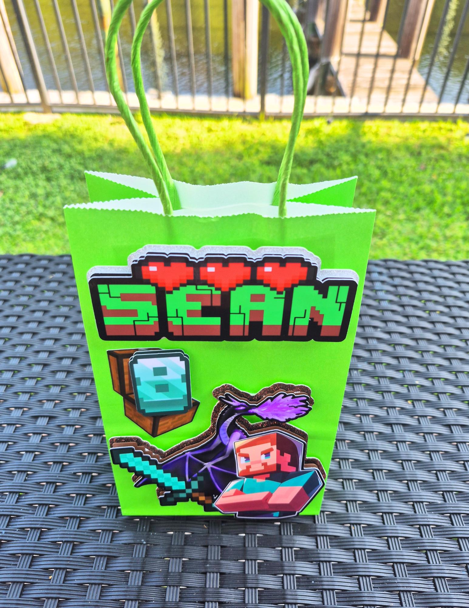 Personalized Minecraft Favor Bags