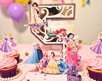 Princess 3D Letters Or Numbers | Princess Party Accessories | Themed Centerpiece