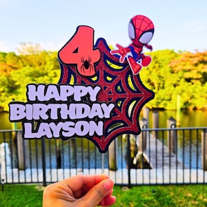 Custom Spiderman Cake Topper | Personalized Spider Man Cake Topper with Name & Age | Spiderman Topper for Kids | Spidey Cake Topper