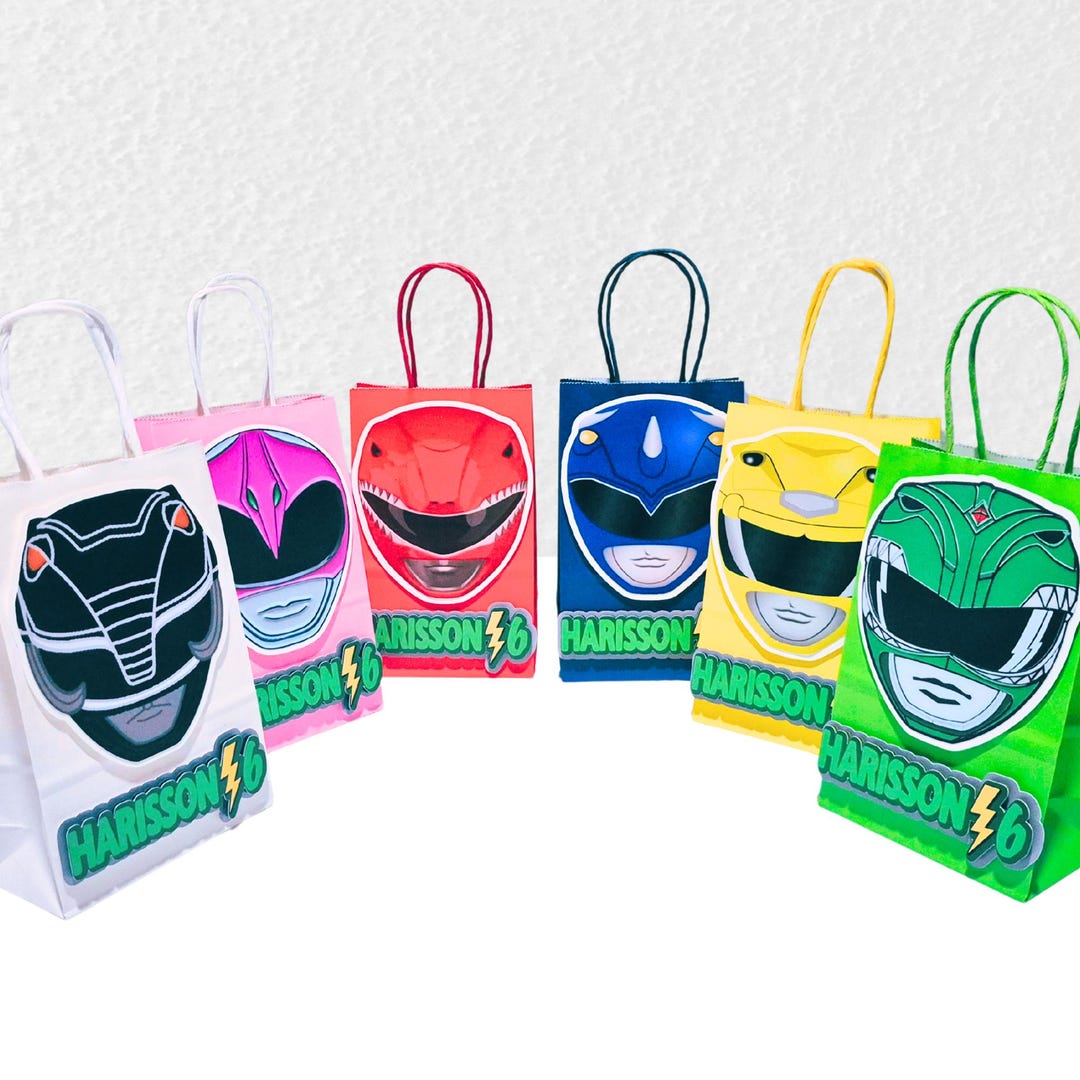 Personalized Power Rangers Party Favor Bags: Custom Name & Age - Etsy