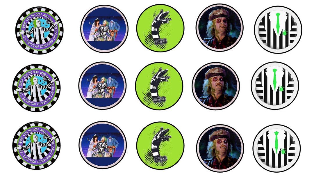 15x Pre Cut Beetlejuice Cupcake Toppers - Etsy