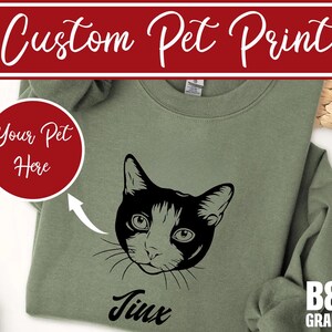 Custom Pet Portrait Sweatshirt, Personalized Dog Mom Gift, Pet Face Shirt, Unisex Crewneck, Pet Lover Apparel, Dog Owner Apparel