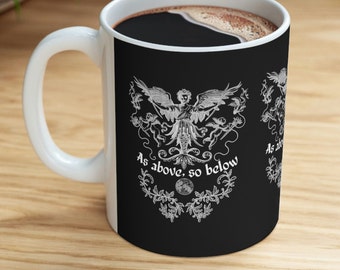 As Above, So Below, Witch Coffee Mug, Halloween gift, Wicca gift, Celestial, Lunar, Moon,Mystical Mug, Gift for her, Coven, Boho GIft