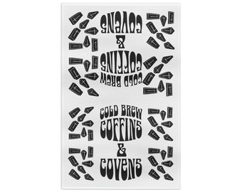 Cold Brew, Coffee and Covens- Soft Tea Towel- Coffee lover gift, Witchy Gift, Kitchen Witch Gift, Occult lovers and just a cool gift!