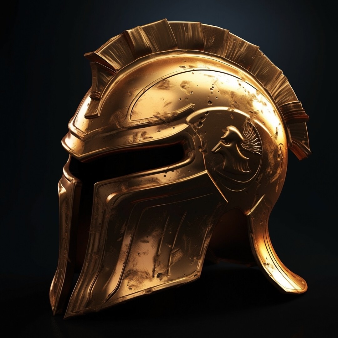 Gold Spartan Helmet With Transparent Background - Etsy