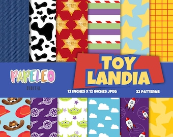 Toy Story Inspired Digital Paper, Seamless Patterns (Digital Download)